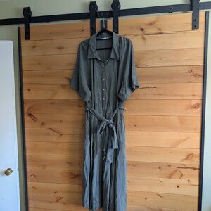 H&M Olive Green Maxi Button Up Dress 4X